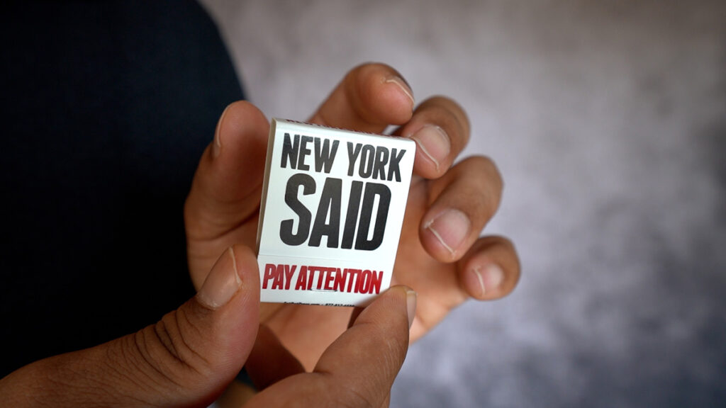 New York Said: Matchbook, Front